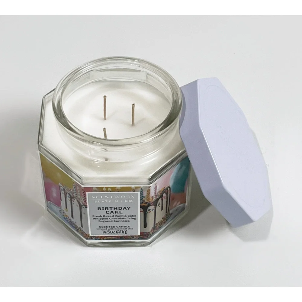ScentWorx by Slatkin & Co. 3 Wick Jar Candle 14.5 oz - Birthday Cake